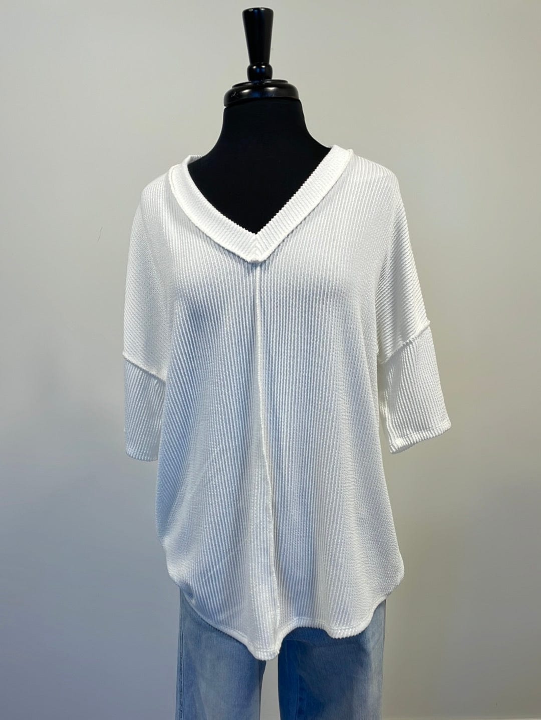 Ivory Lined Shortsleeve Top