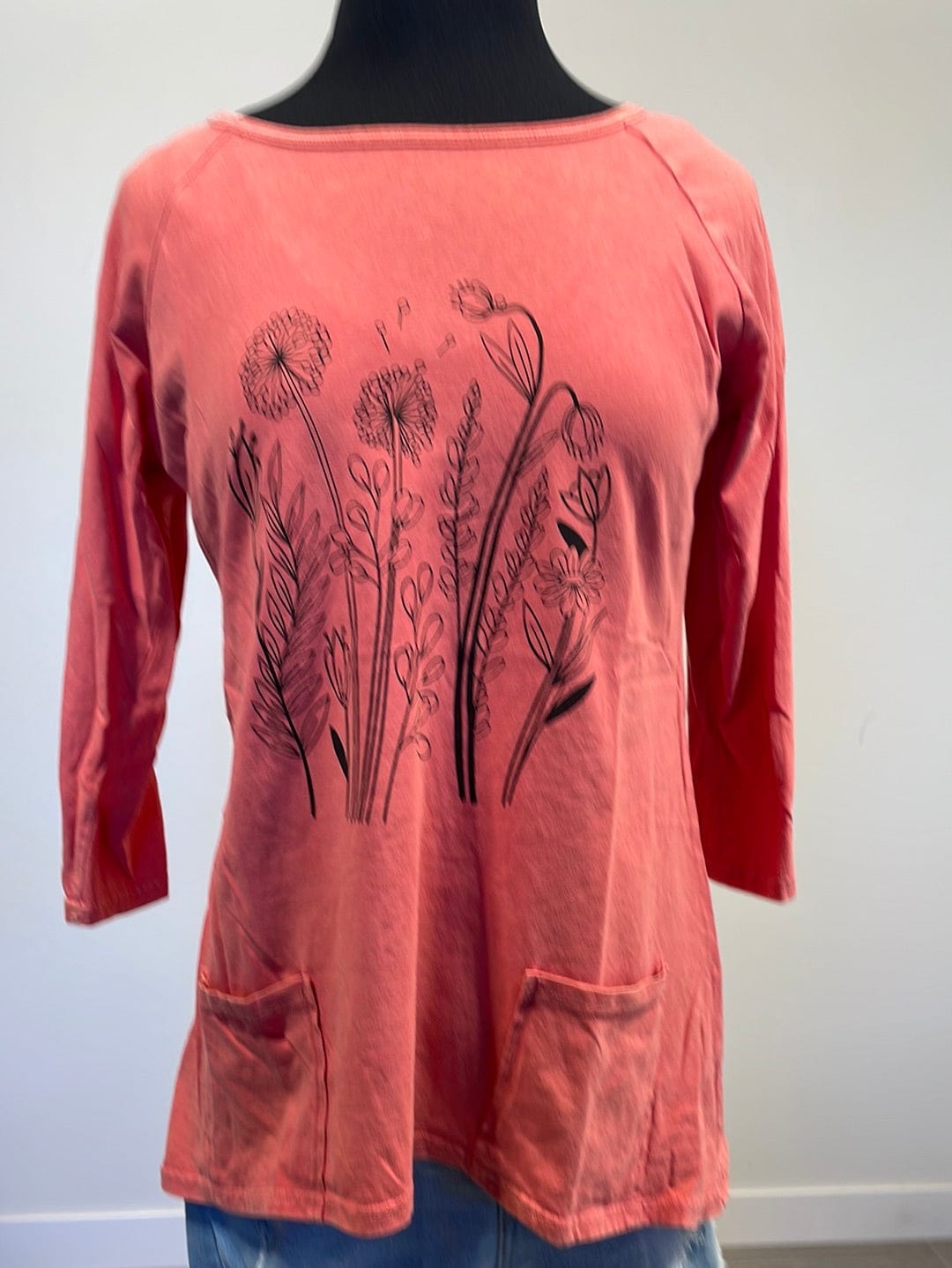 Coral Wildflower Top