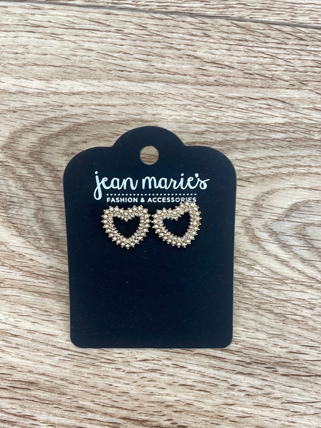 Gold & Pearl Heart Studs