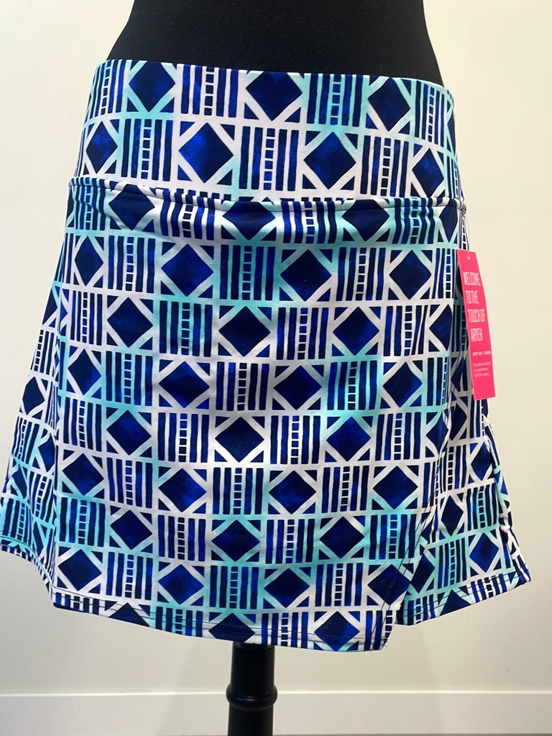Navy Geo Camila Overlap Skort