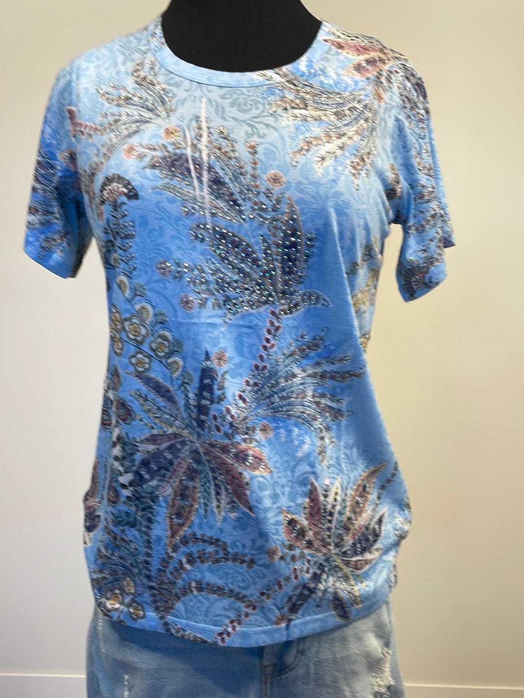 Sky Blue Floral Top