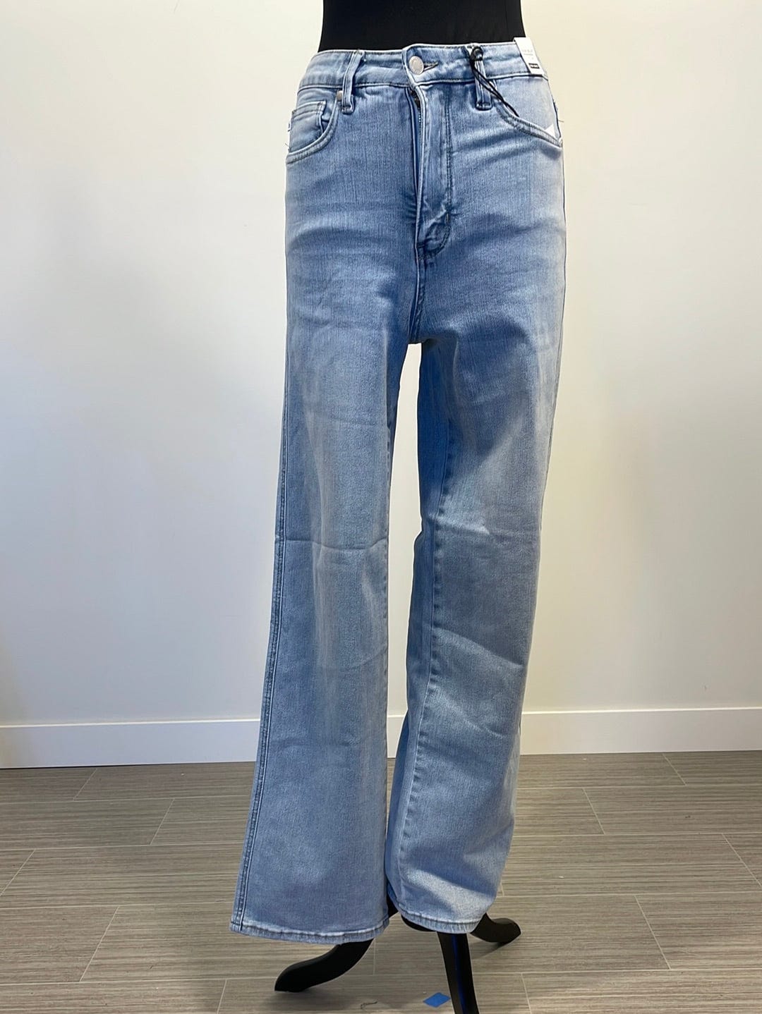 High Waist Control Top Vintage Wash Straight Jean