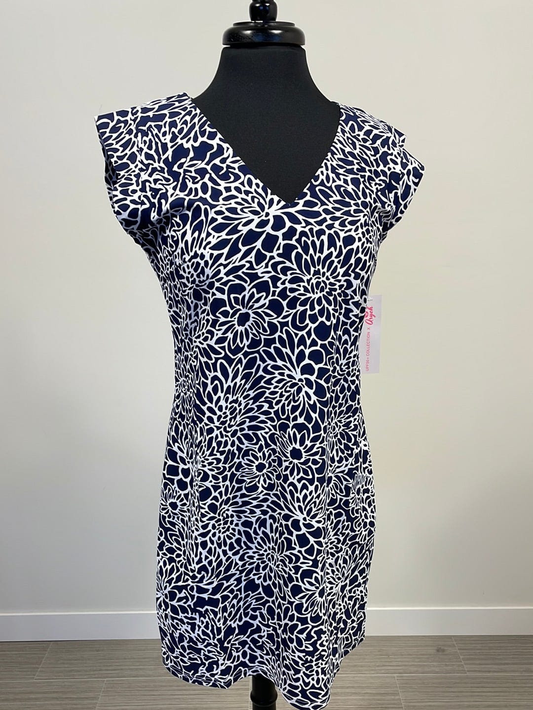 Navy & White Mod Floral Jane Dress