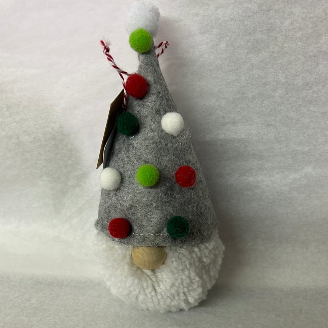 Gray Pom Gnome Ornament