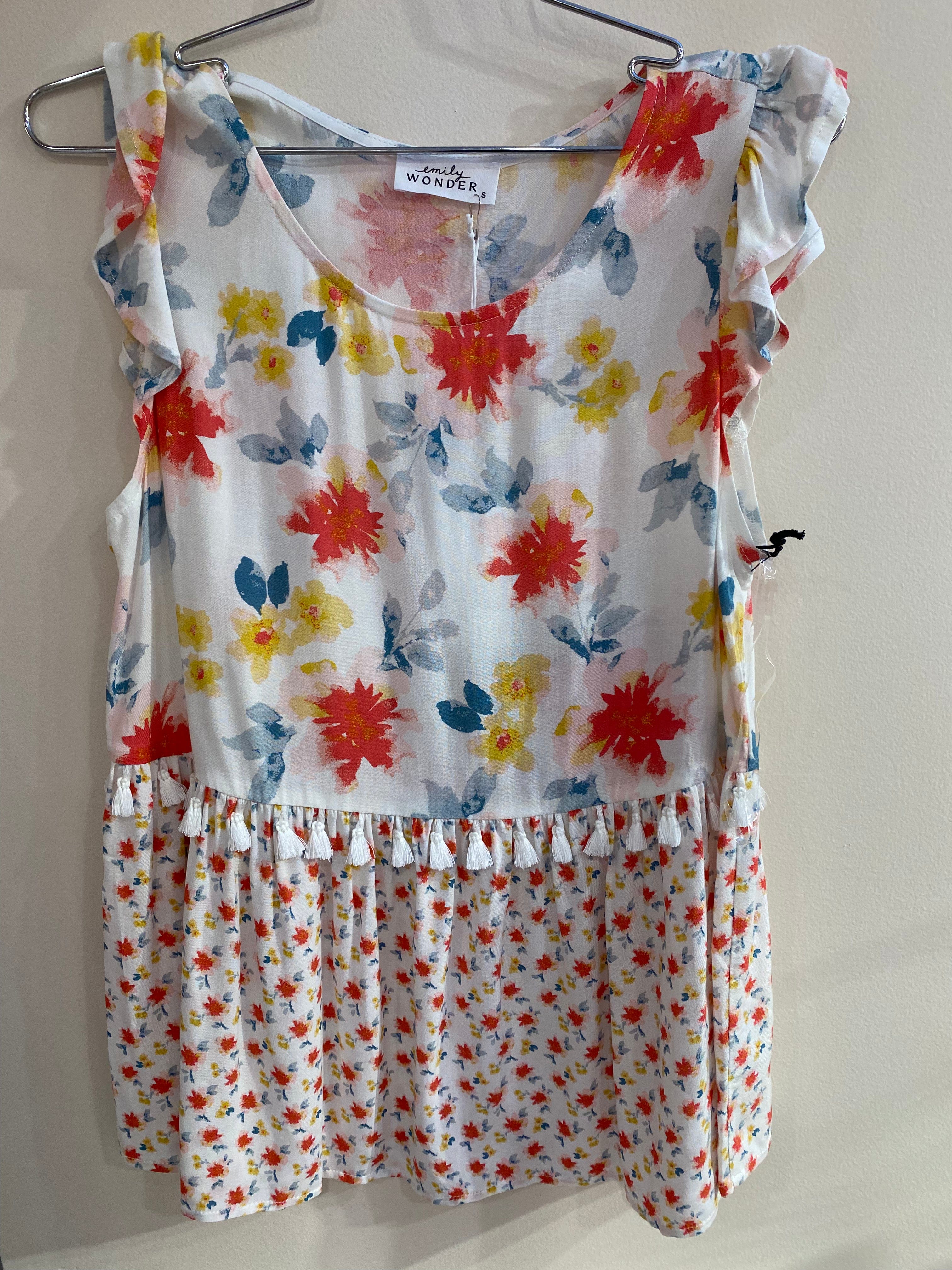 Floral Babydoll Flutter Sleeve Top - PREORDER A