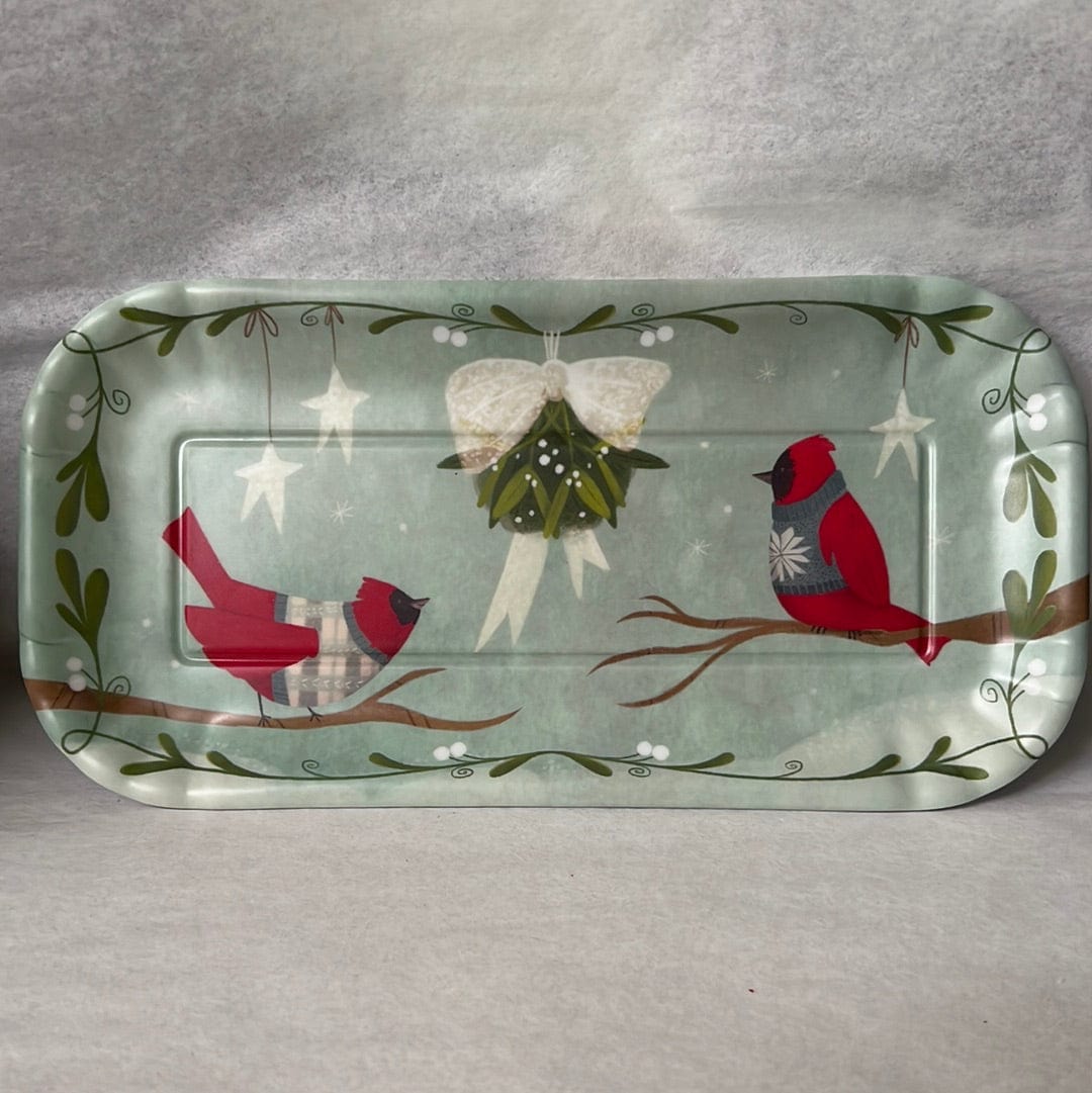 Winter Cardinals Melamine Tray