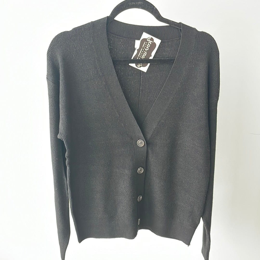 Black Button Cardigan