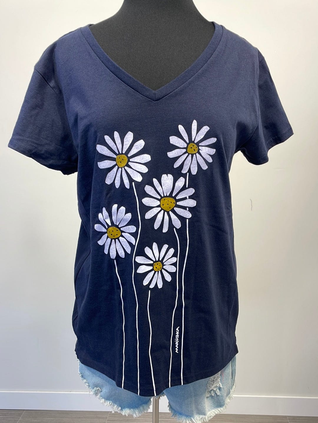 Navy Daisies Graphic Tee