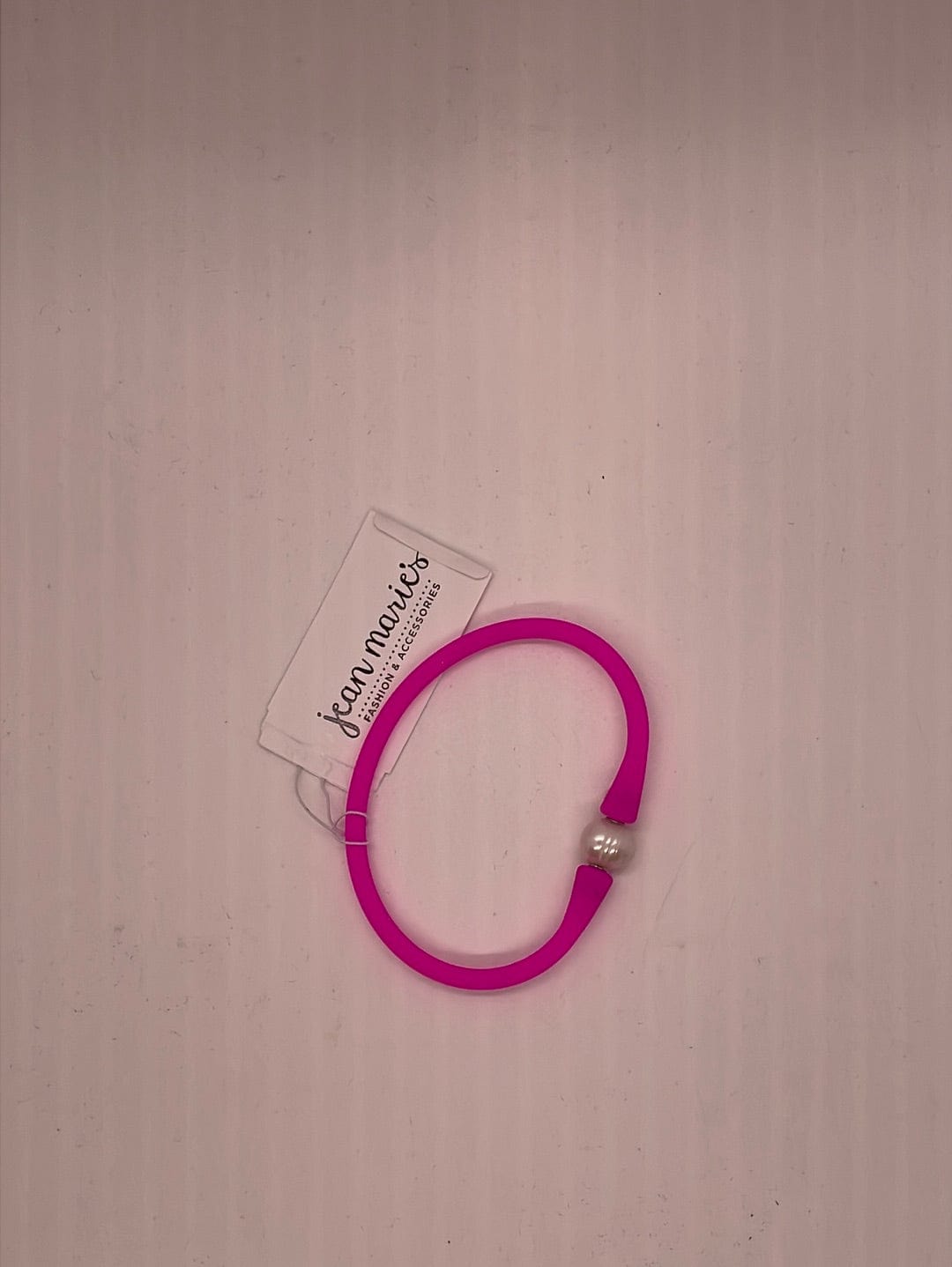 Fuchsia Pearl Silicone Stacking Bracelet