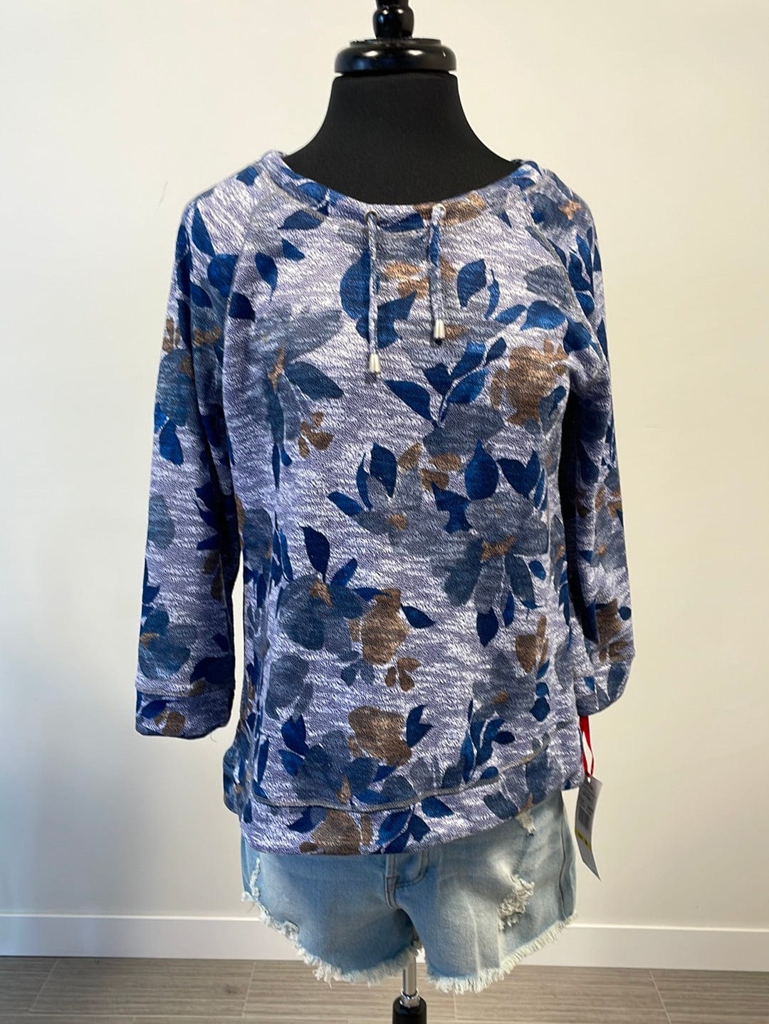 Denim Floral Knit Top