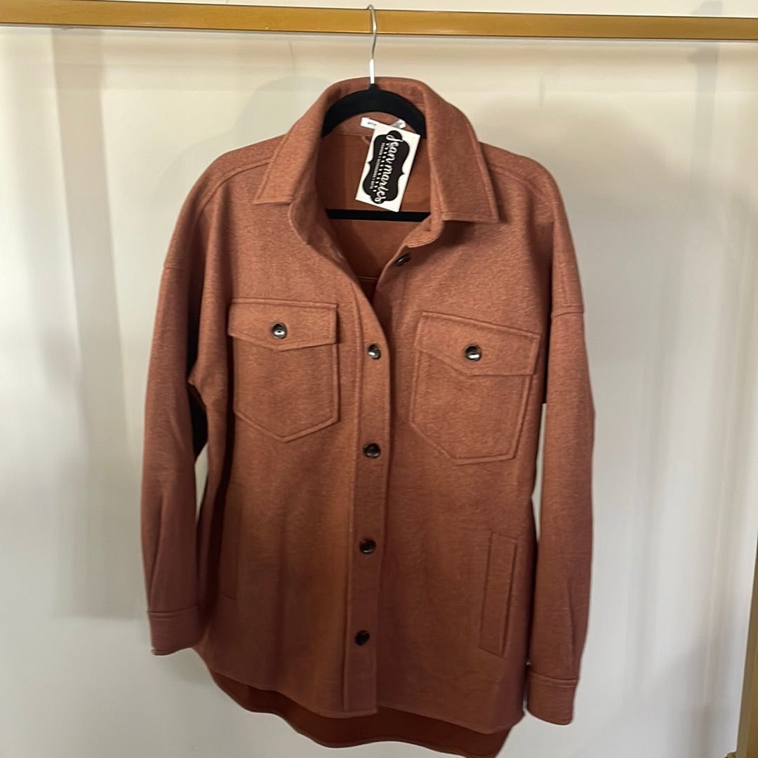 Rust Solid Shacket - FINAL SALE