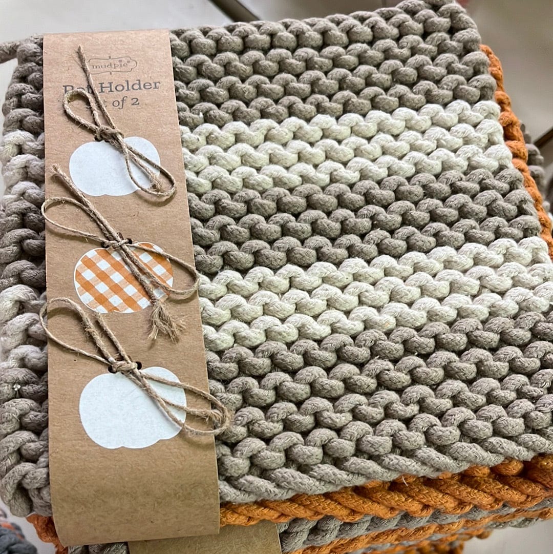 Taupe Crochet Pot Holder Set