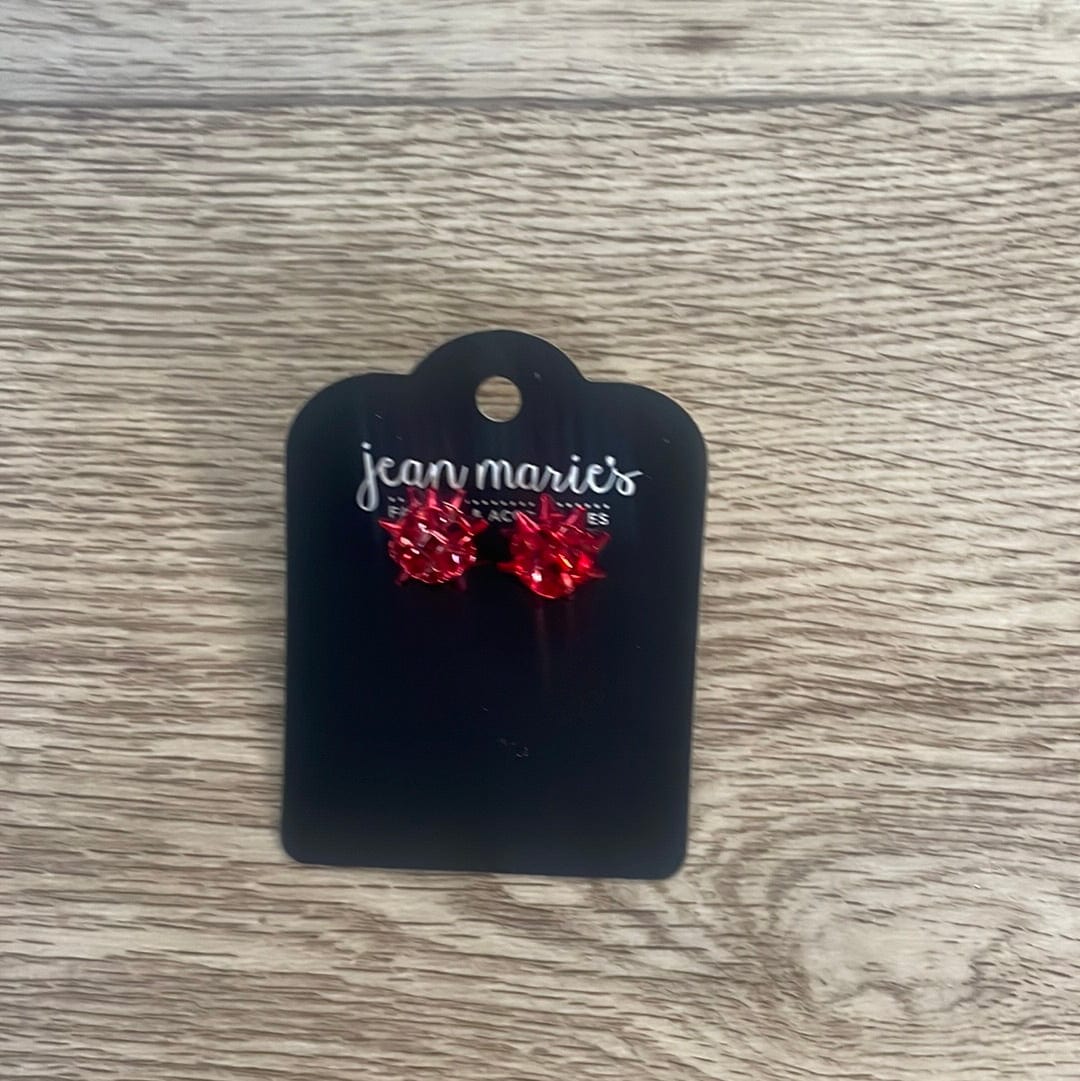 Red Large Gift Bow Stud