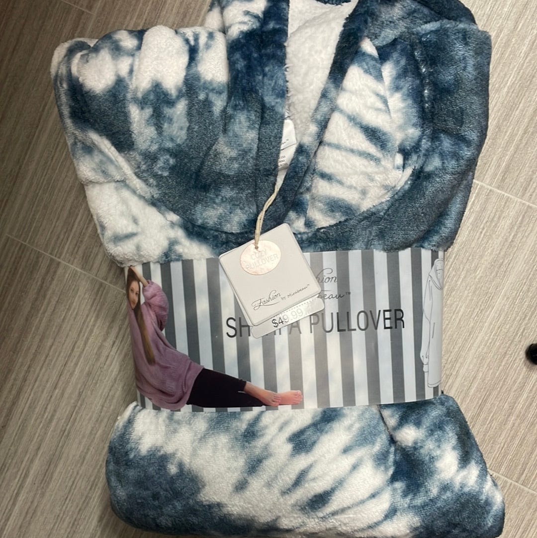 Sapphire Tie Dye Oversized Blanket Pullover