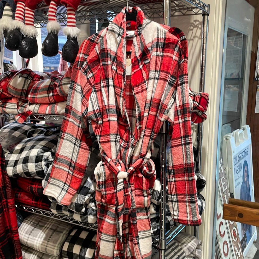 Royal Plaid Velvety Fleece Robe