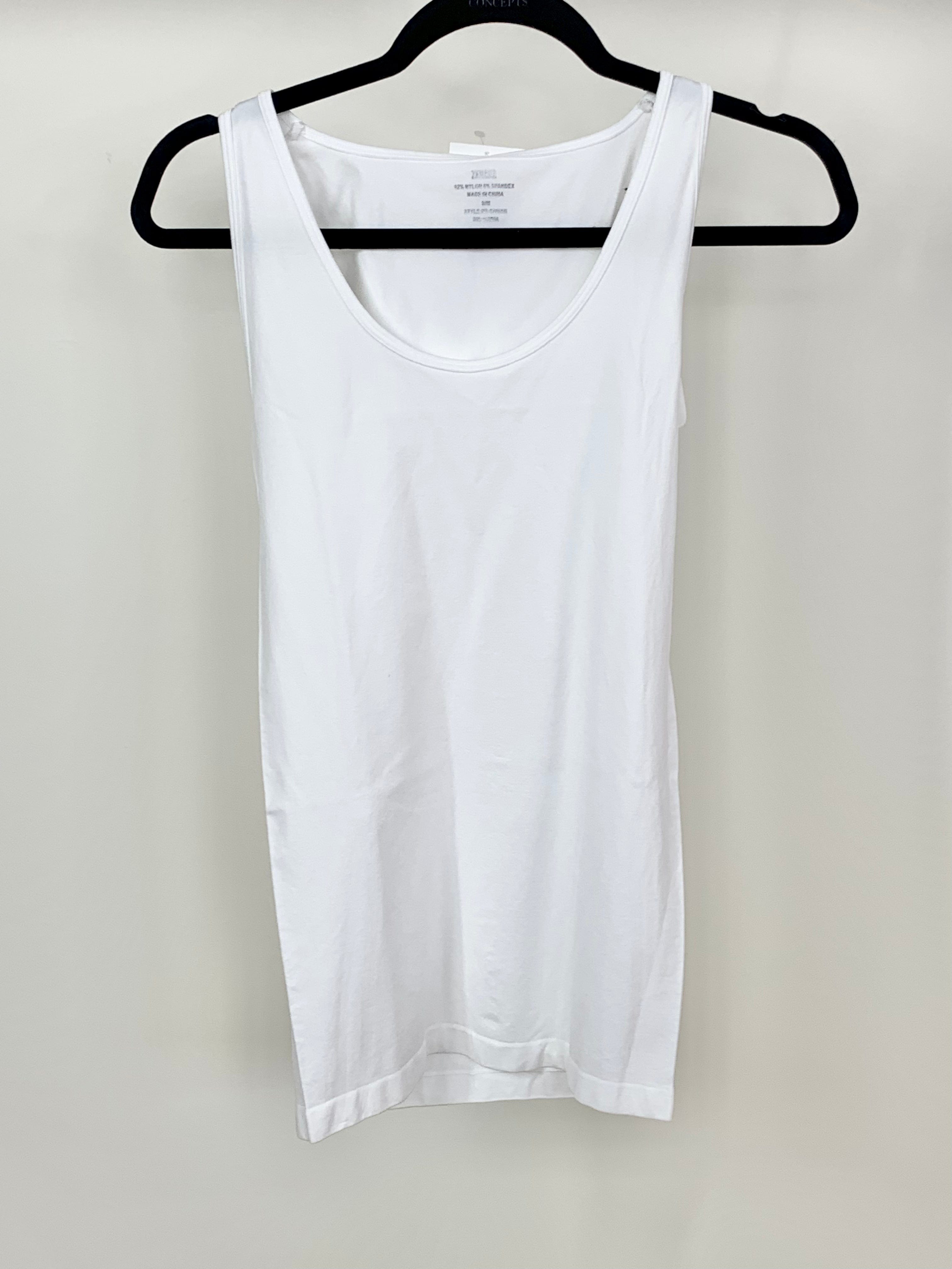 White Scoop Neck Tank Top