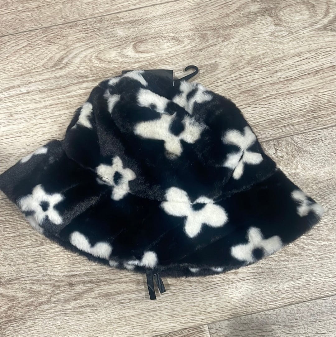 Black Flower Power Bucket Hat