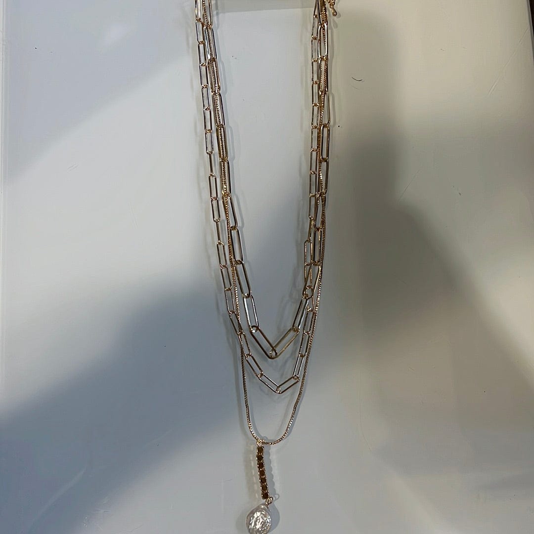 Natural Pearl Chain Layer Necklace