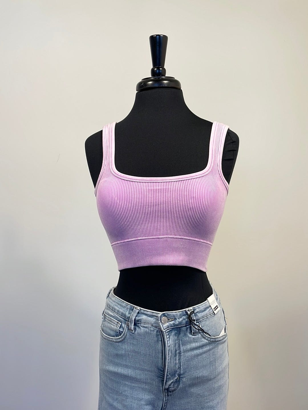 Lavender Ribbed Crop Top