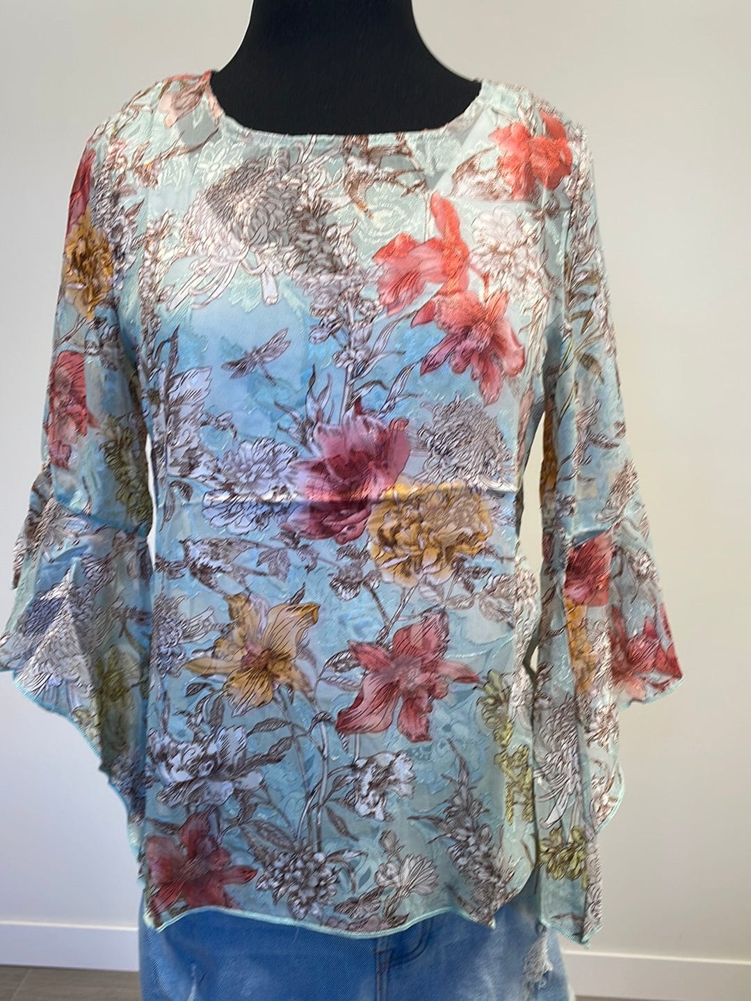 Vintage Floral Sheer Top