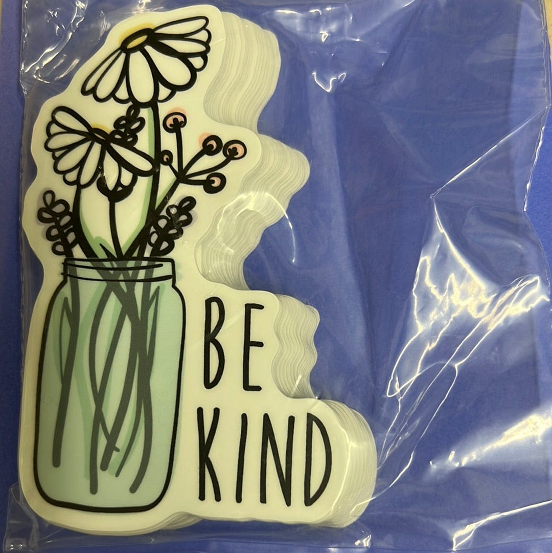 Be Kind Wildflower Jar Sticker