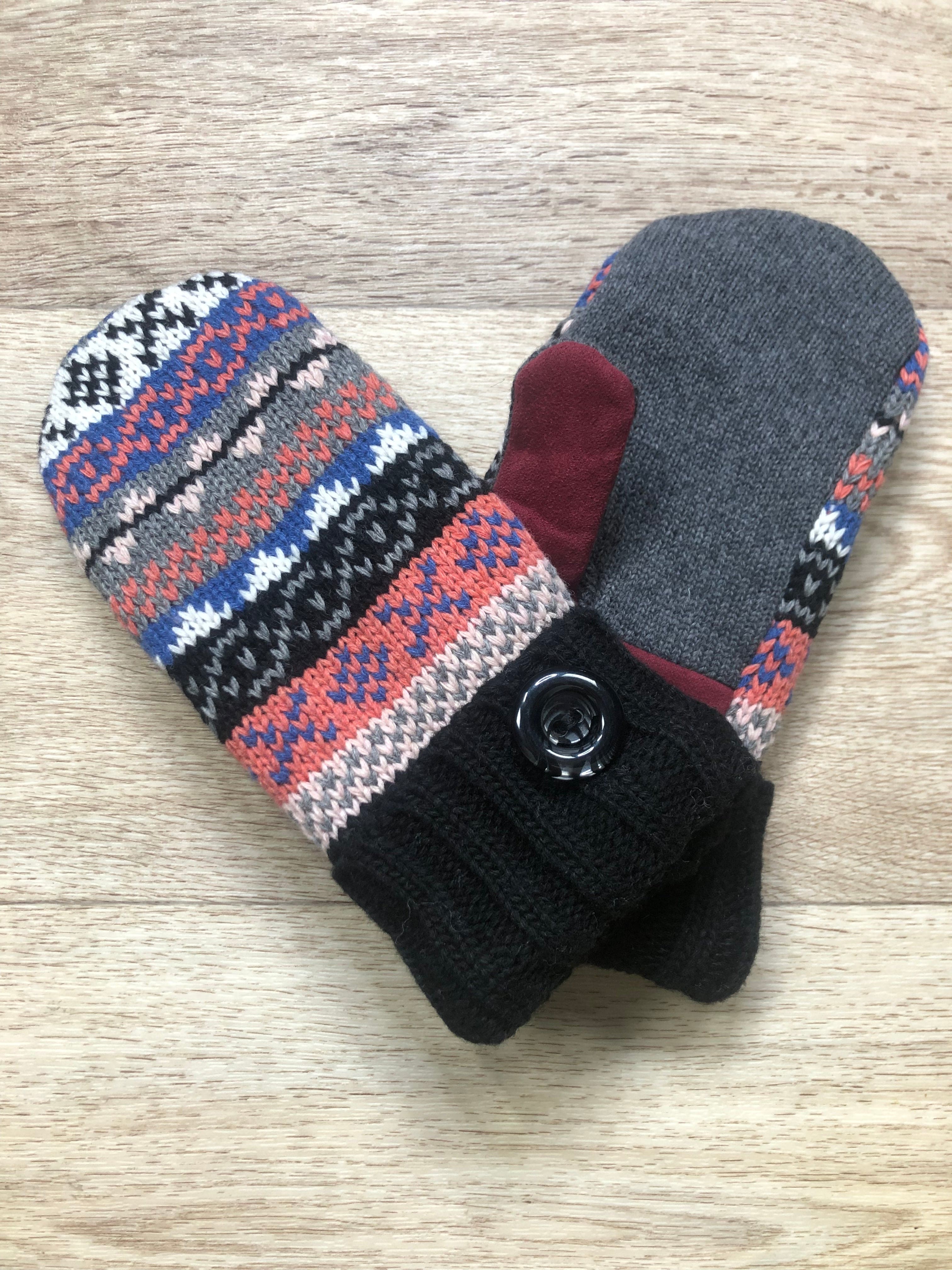 Black & Peach Live Life Cozy Mittens