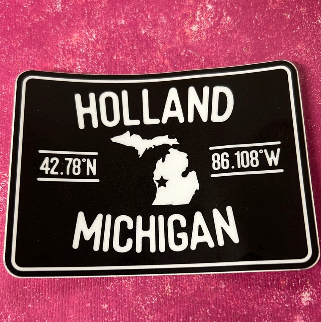 Holland MI Lat Long Sticker