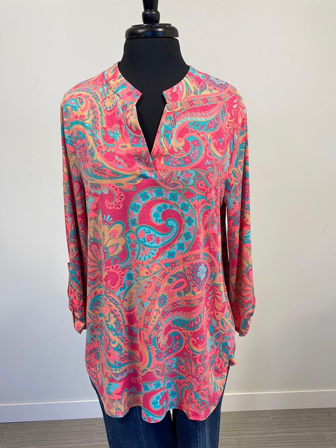 Pink & Mint Paisley Lizzy Top