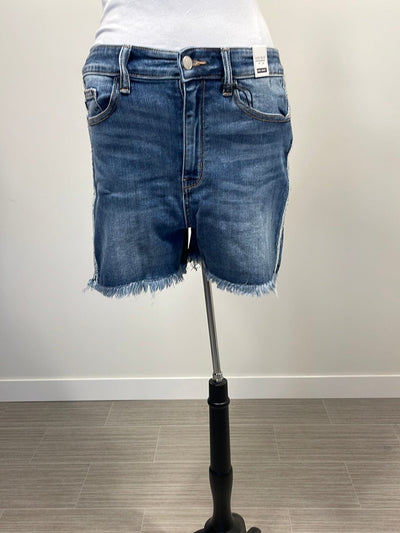 Side Seam Fray Detail Shorts
