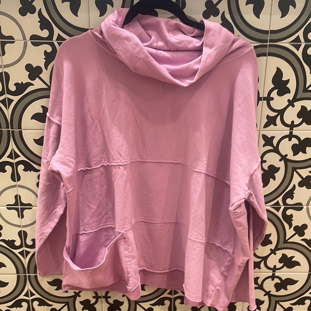 Lavender Texture Knit Cowl Top