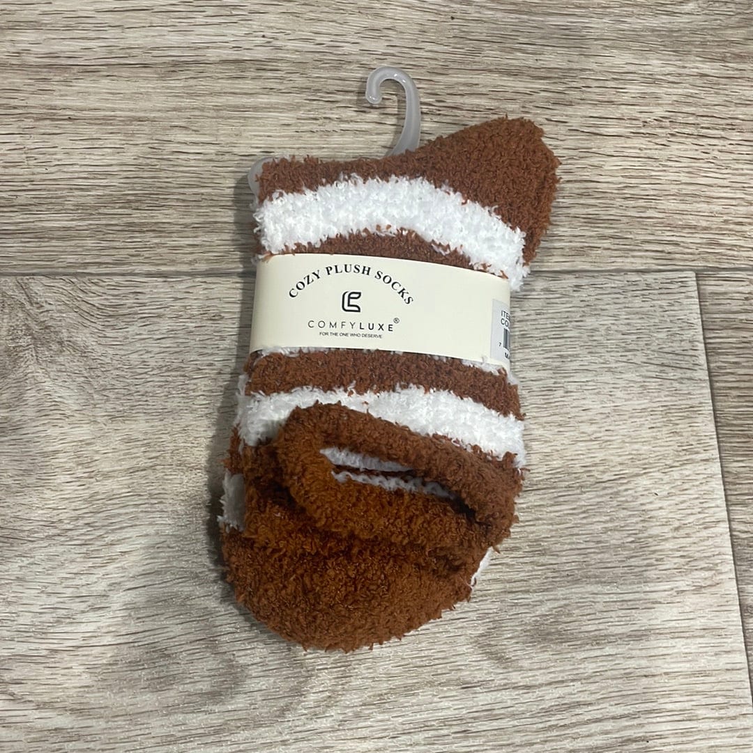 Cognac Stripe Comfy Luxe Sock