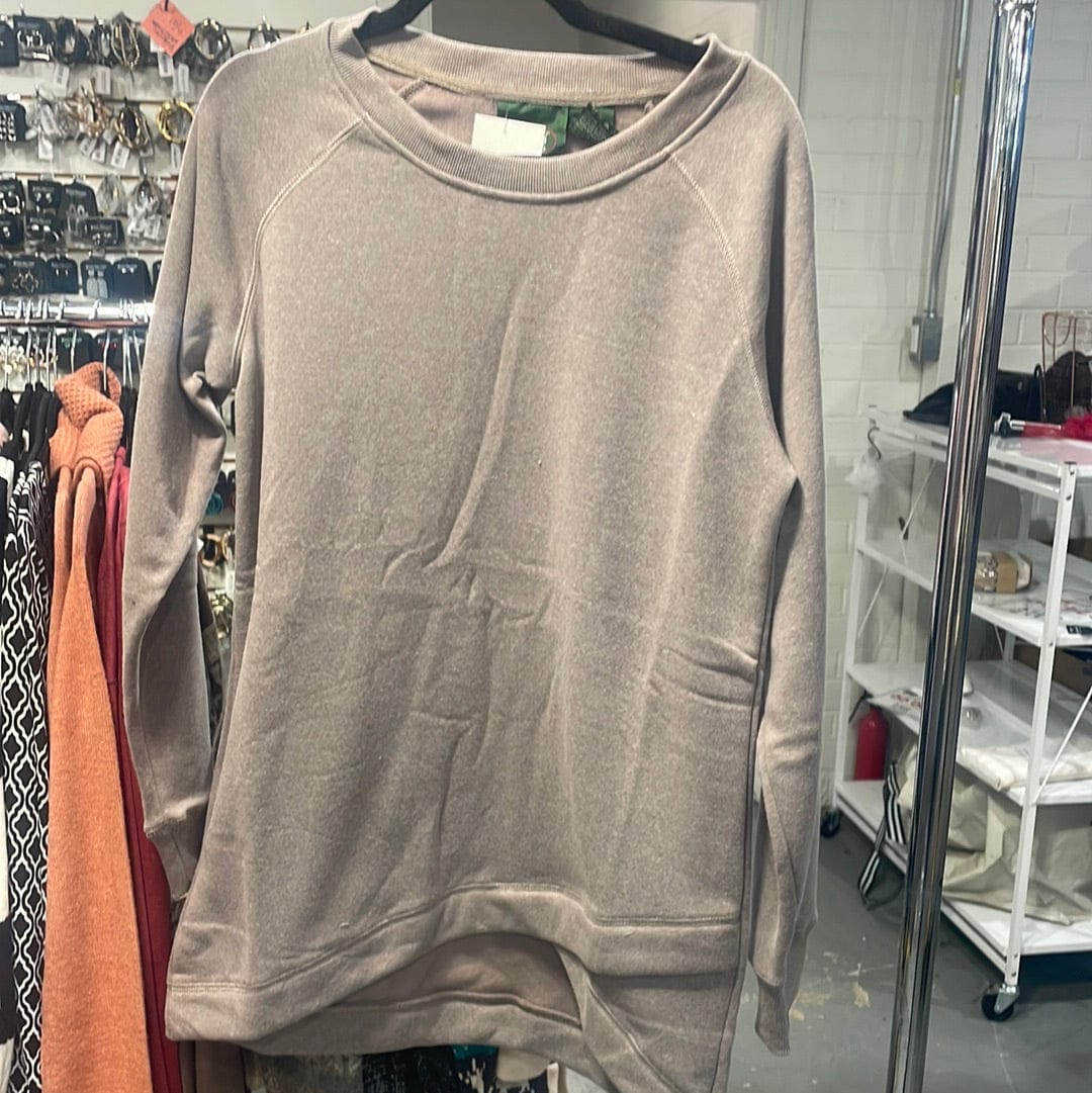 Mocha Asymmetrical Fleece Tunic