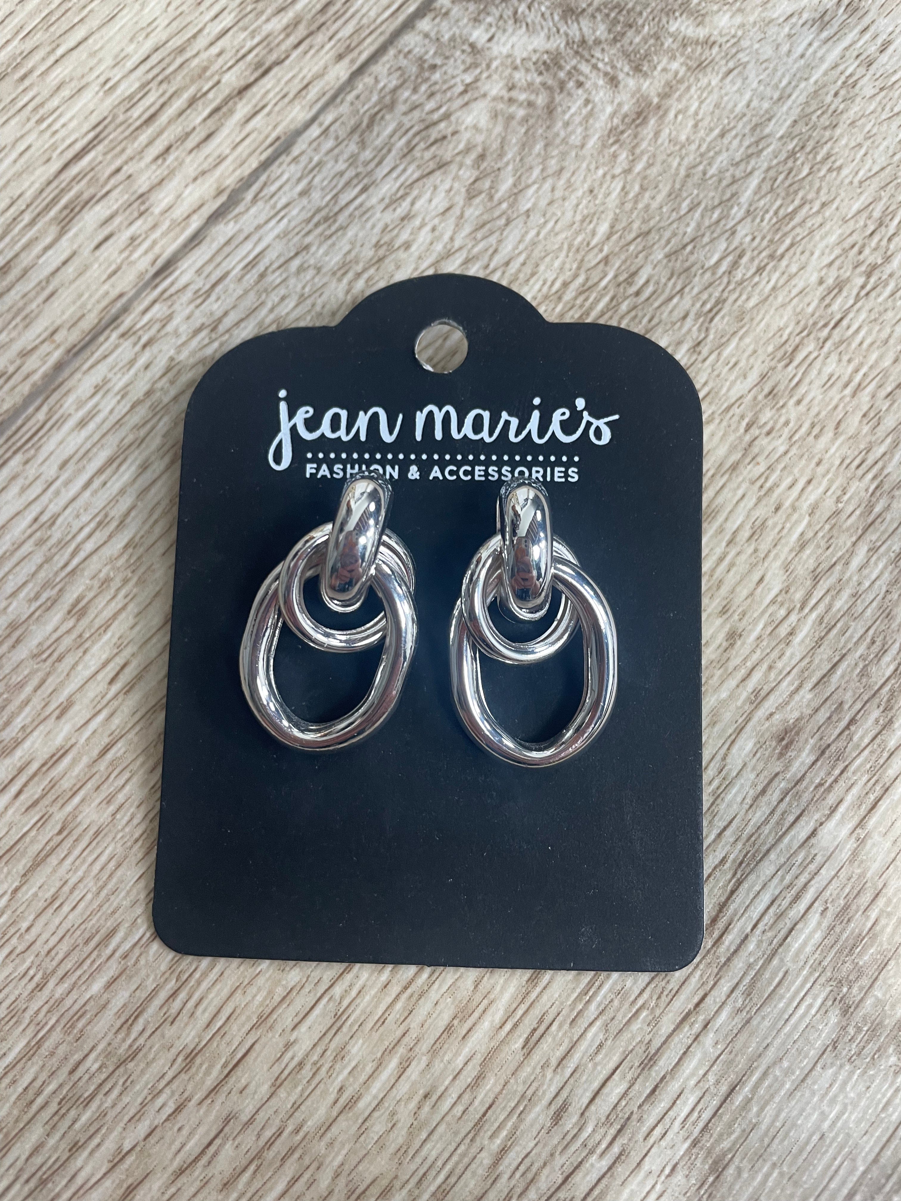Silver Link Post Earring