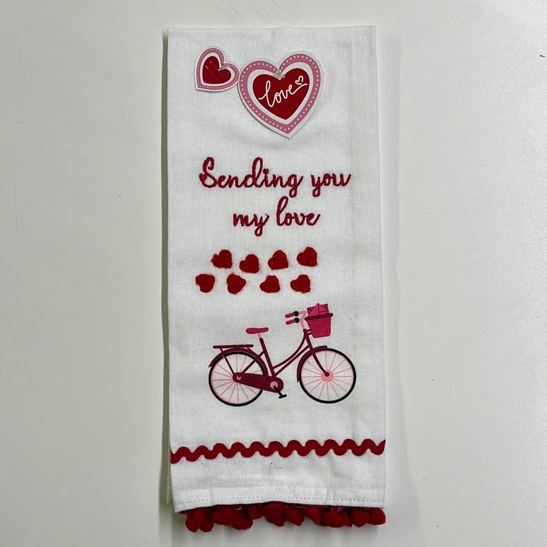 Sending Love Embellished Tea Towel