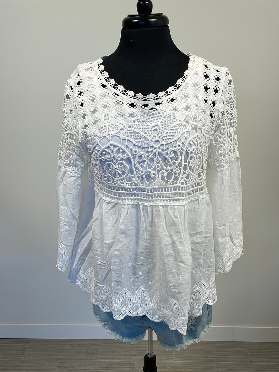 White Crochet Blouse
