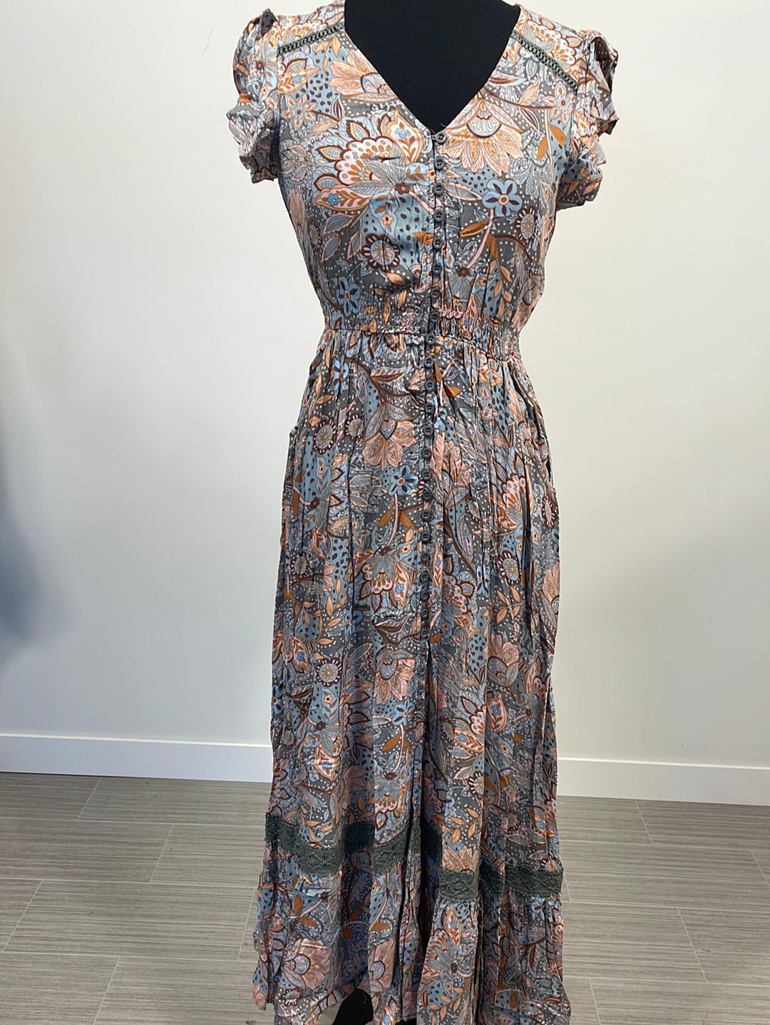 Sage Paisley Maxi Dress