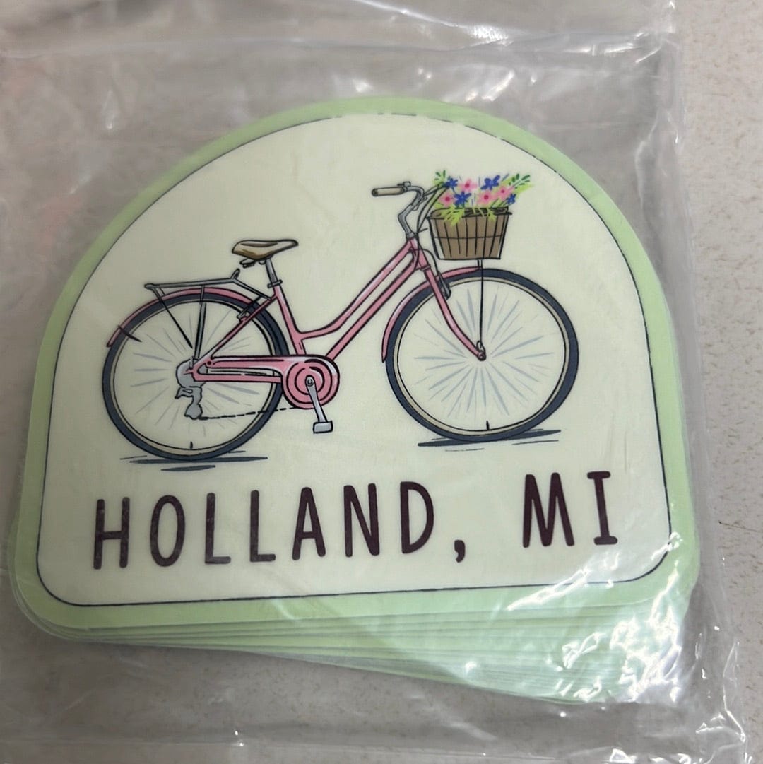 Bike w/Basket Holland MI Sticker