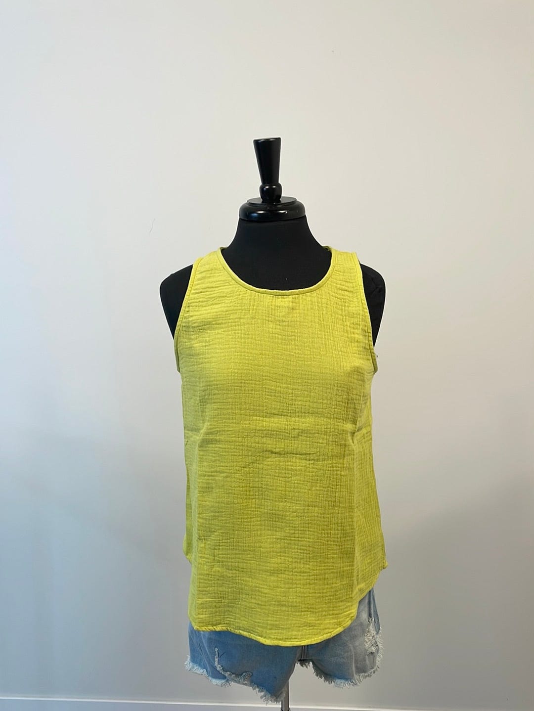 Lime Woven Texture Tank
