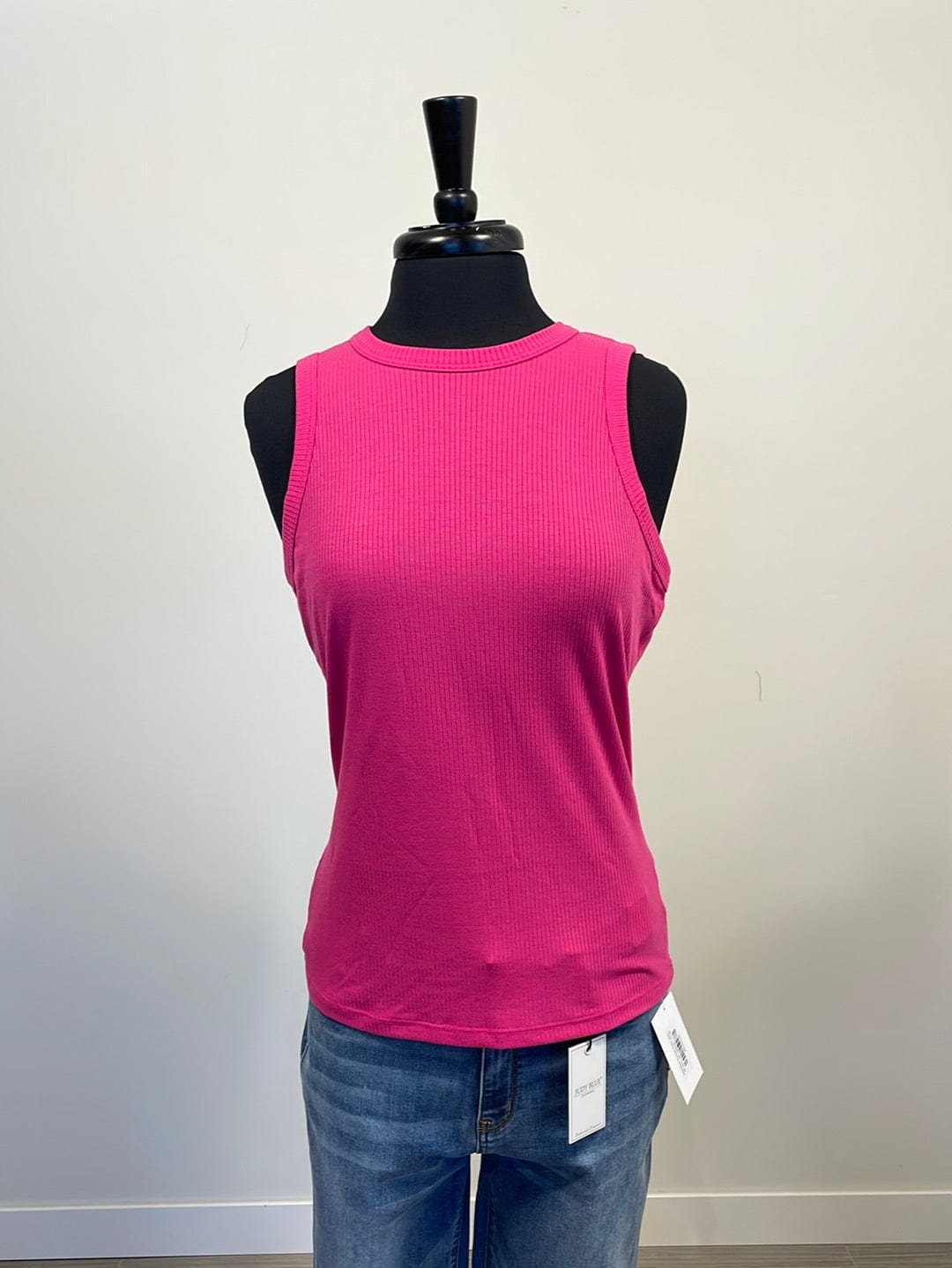 Fuchsia Sleeveless Ribbed Top
