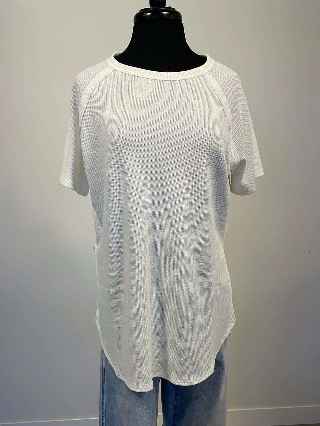 Ivory Raglan Waffle Tee