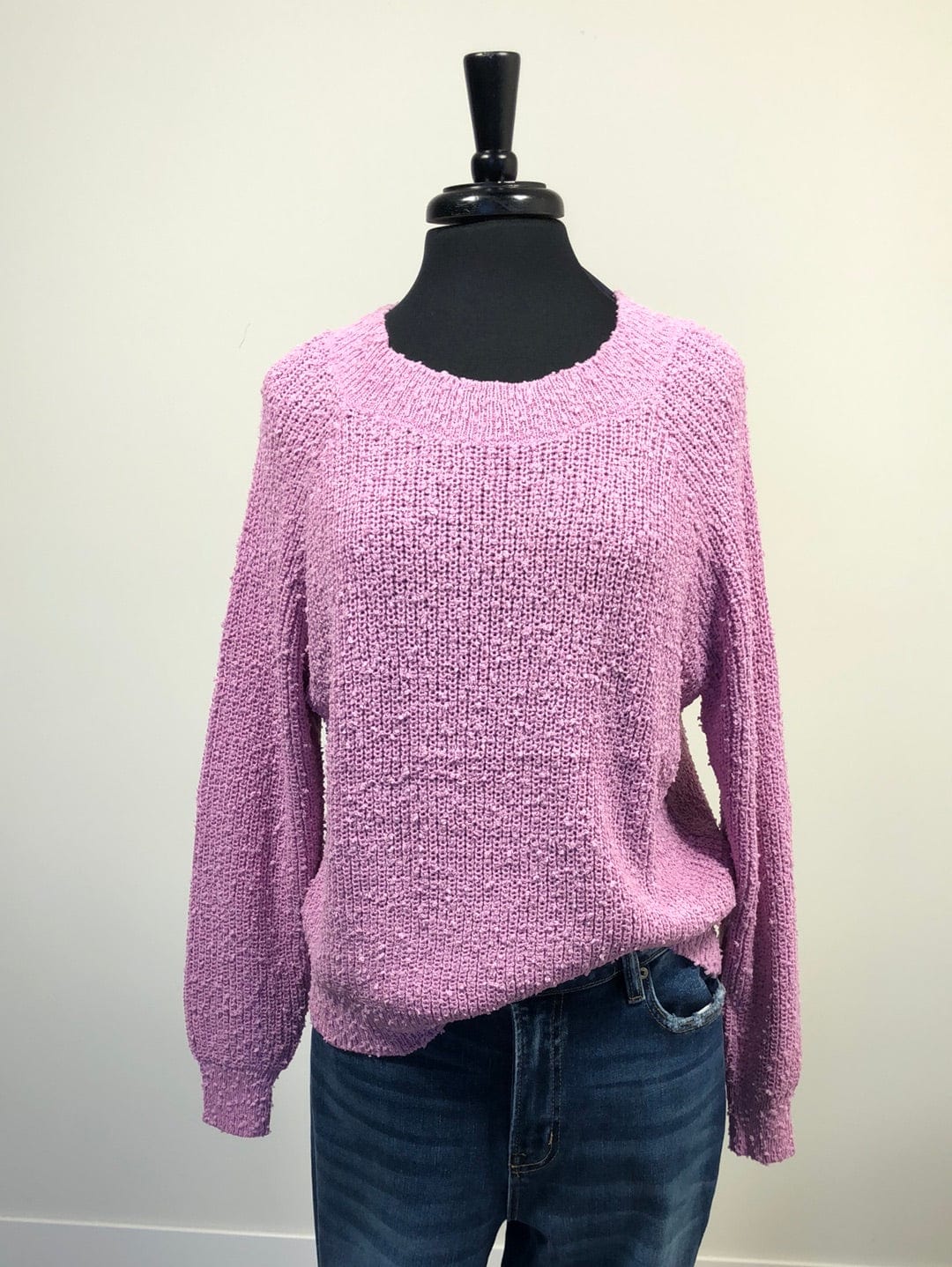 Lilac Boatneck Yarn Sweater