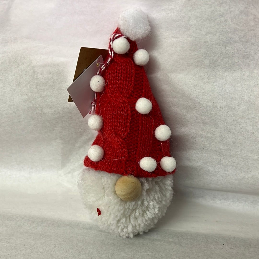 Red & White  Pom Gnome Ornament
