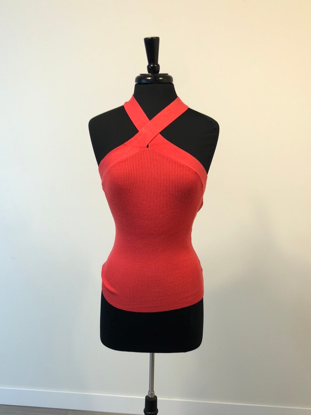 Dark Coral Criss Cross Sweater Tank