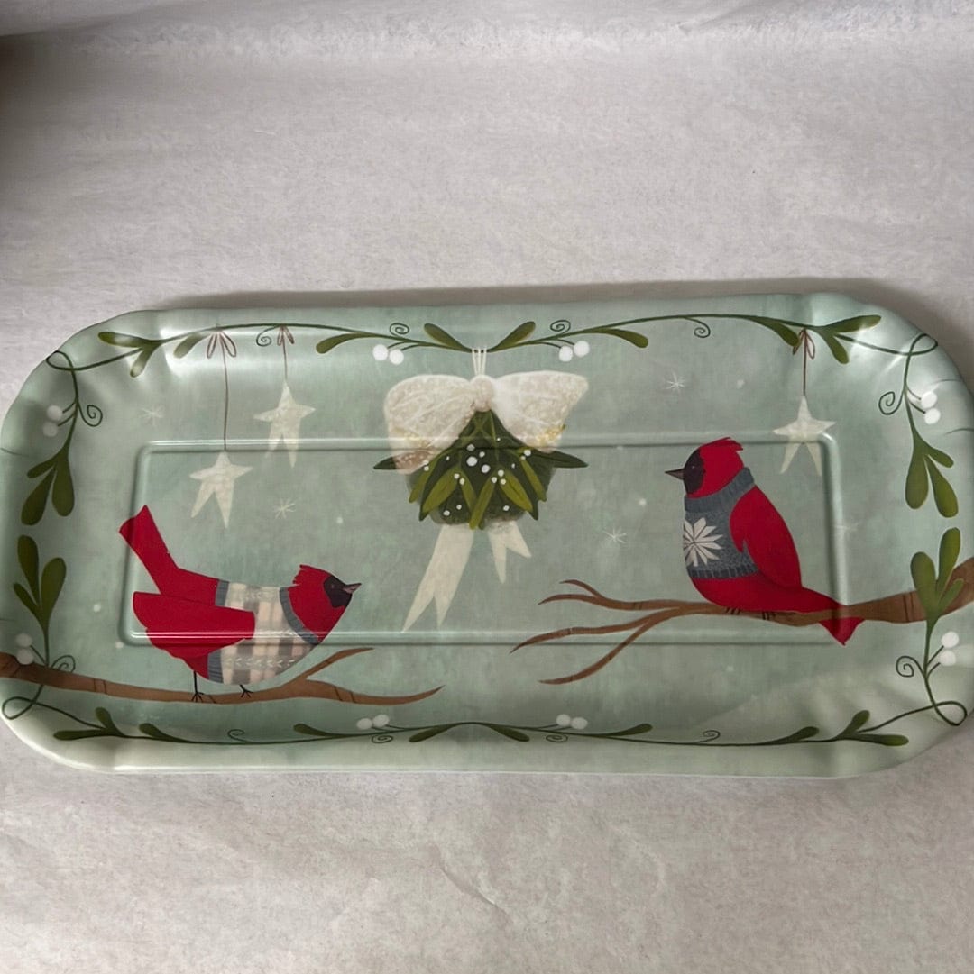 Winter Cardinals Melamine Tray
