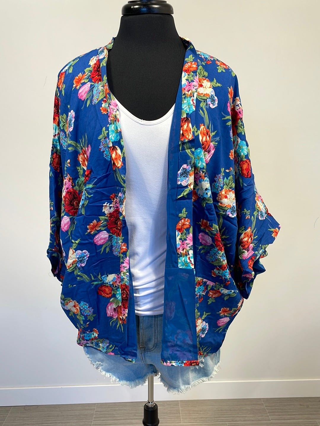 Ocean Blue Floral Missy Kimono