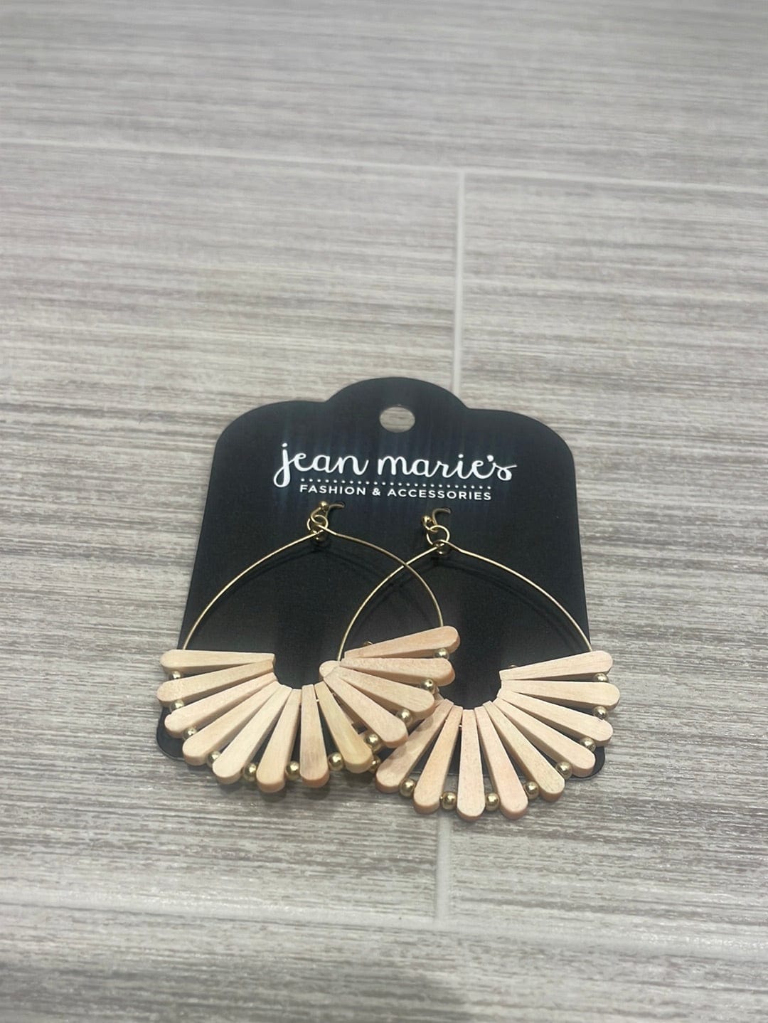 Ivory Wood Detail Teardrop Earring