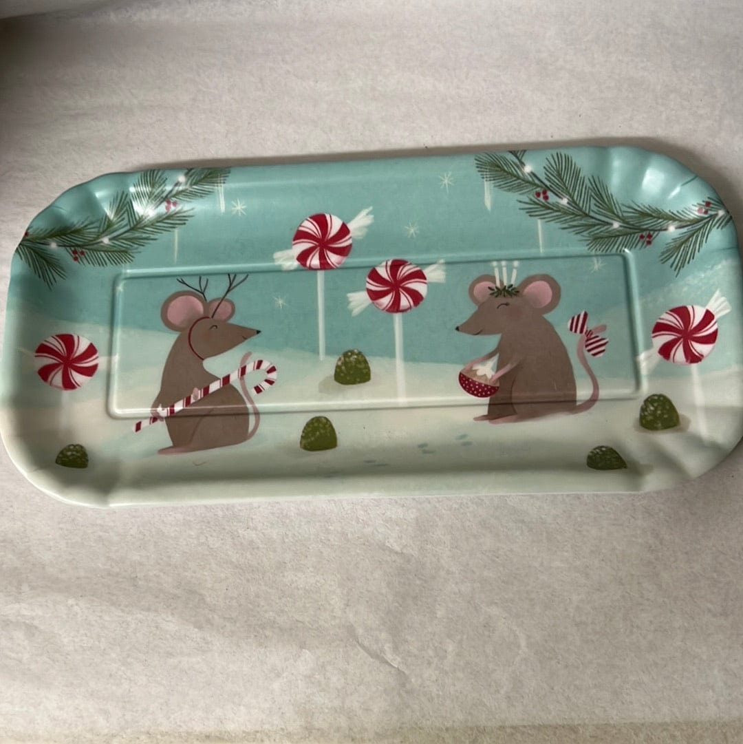 Winter Mouse Melamine Tray