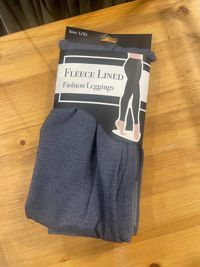 Blue Denim Fleece Legging
