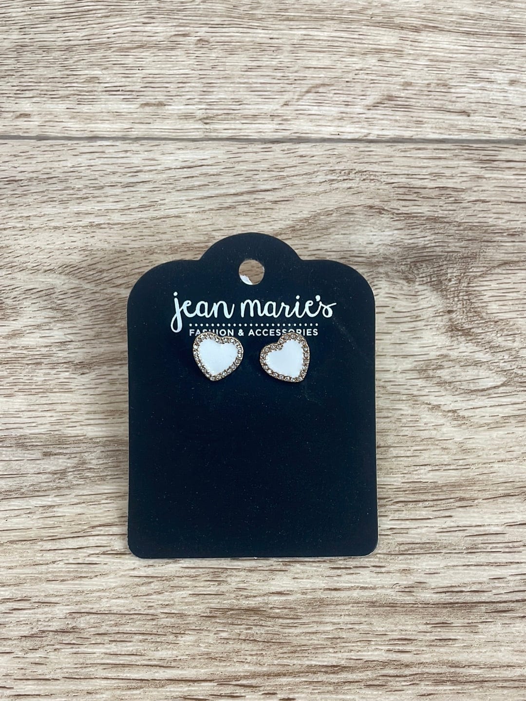 White & Gold Heart Studs