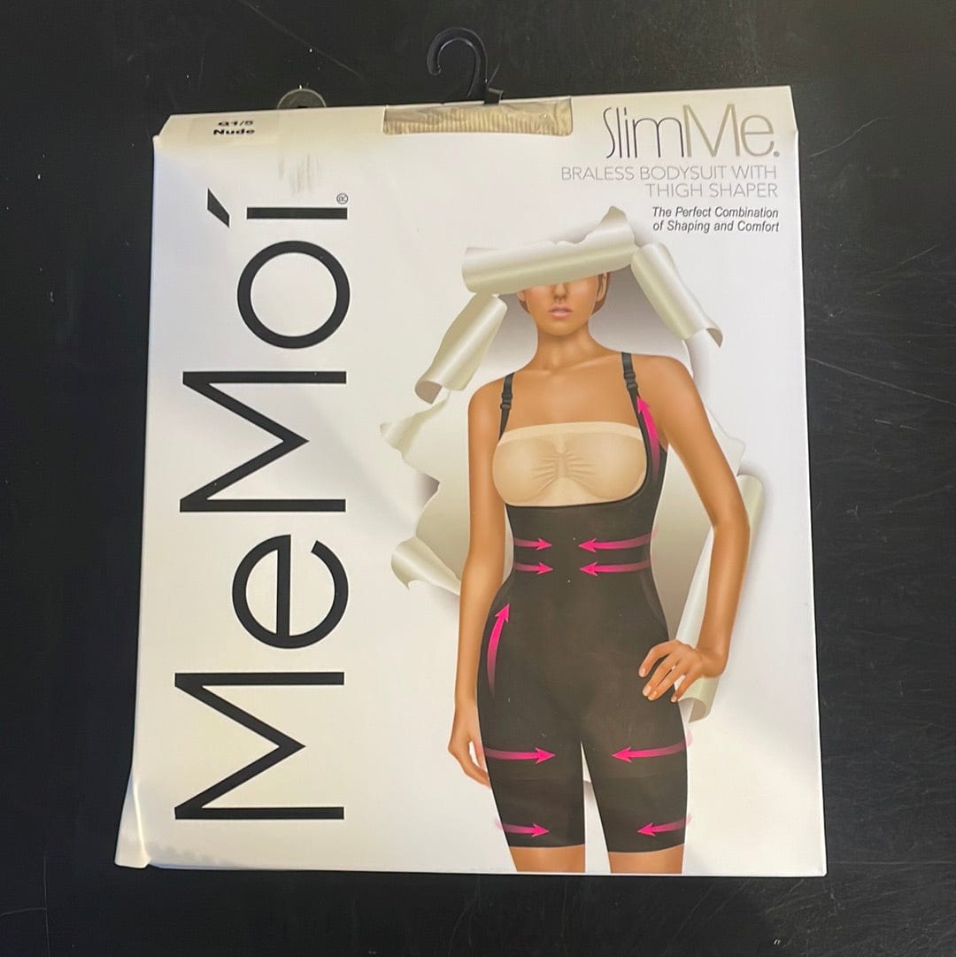 Braless Bodysuit W/ Thigh Shaper - Nude